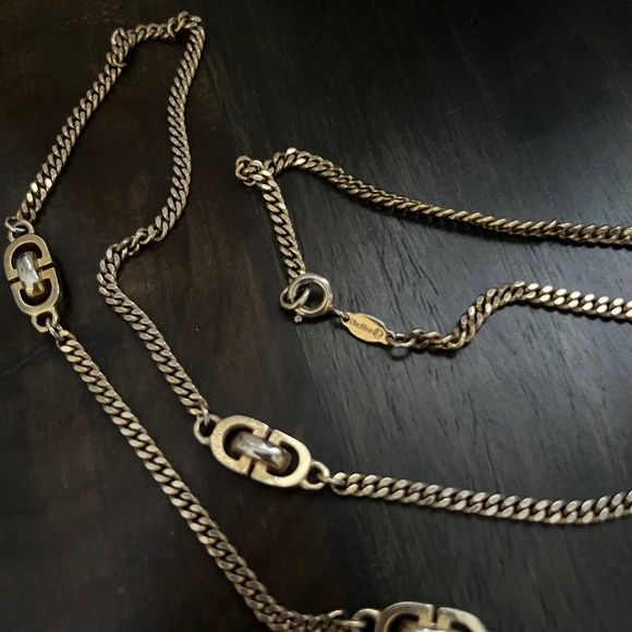 CHRISTIAN DIOR Vintage CD Chain Link Necklace AUTHENTIC - Picture 5 of 6